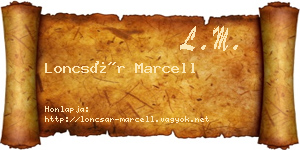 Loncsár Marcell névjegykártya