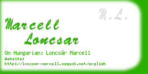 marcell loncsar business card